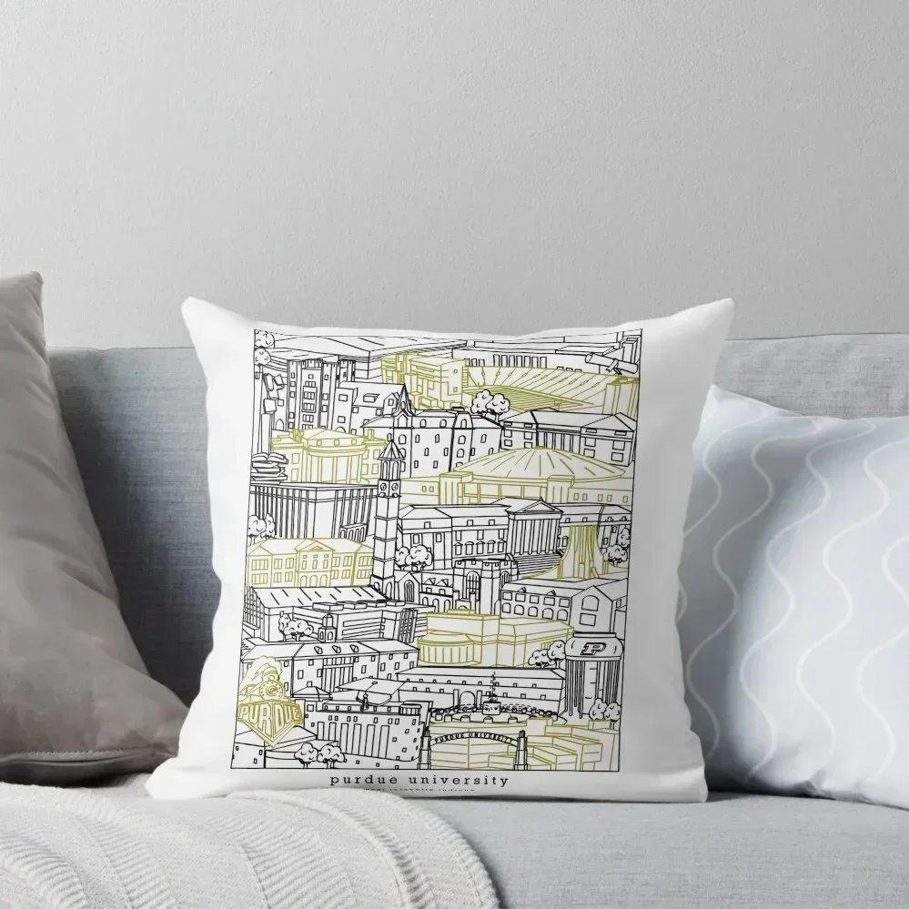 Purdue University Campus Artwork Throw Pillow Luxury Pillow Case Sofa Cushions Cover pillow