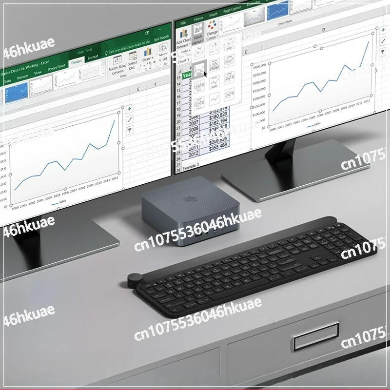 24G LPDDR5 mini host AMD Ryzen 7735U/7535U ultra-quiet built-in power supply business office desktop computer mini host