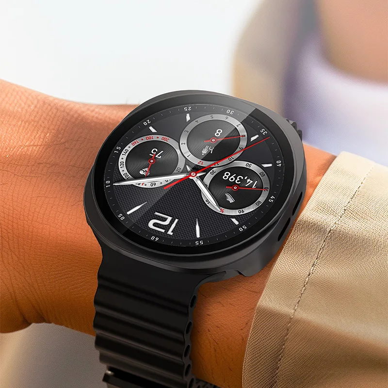 強化ガラス + ケースサムスンギャラクシーウォッチ 8 アクセサリーオールラウンドハード PC バンパーフレームスクリーンプロテクター 40 ミリメートル 44 ミリメートルカバー