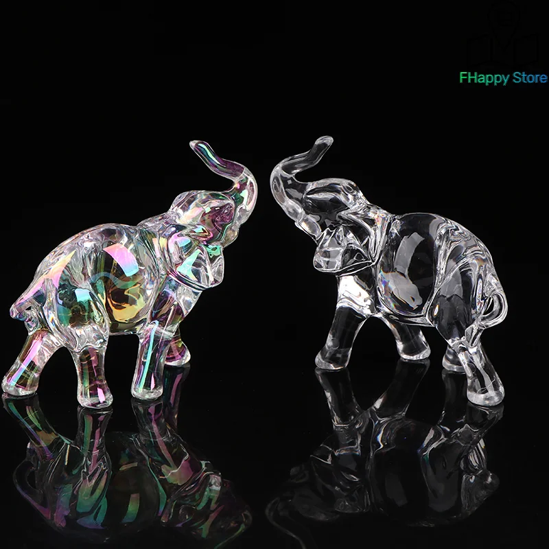 Cute Crystal Elephant Statue Mini Animal Statue Baby Elephant Ornaments Handicraft Desktop Crystal Ornaments Living Room