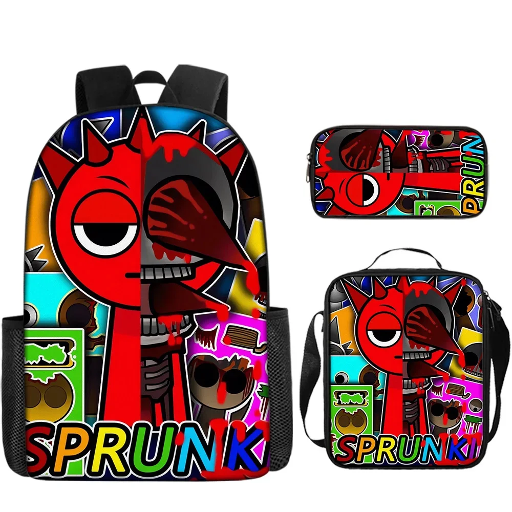 Sprunki wenda oren pelúcia anime jogo brinquedo mochila estudante escola bolsa de ombro plushie criança bonito viagem crianças presente aniversário