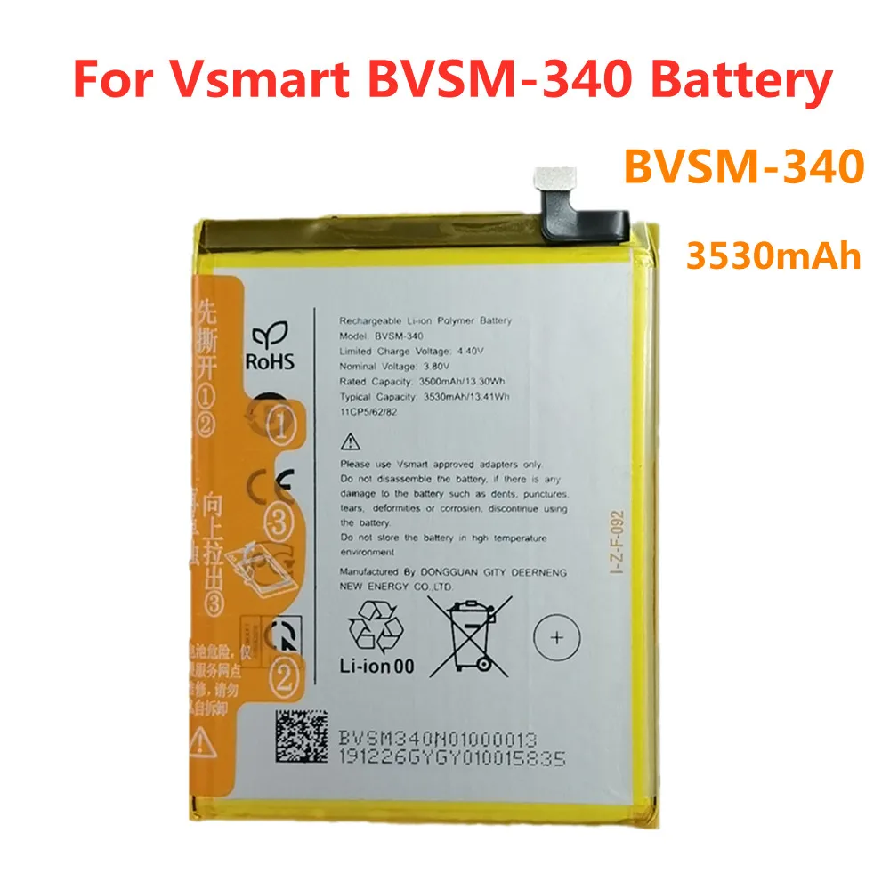 

Новый аккумулятор емкостью 3530 мАч для телефона VSMART BVSM 340 BVSM340, быстрая доставка