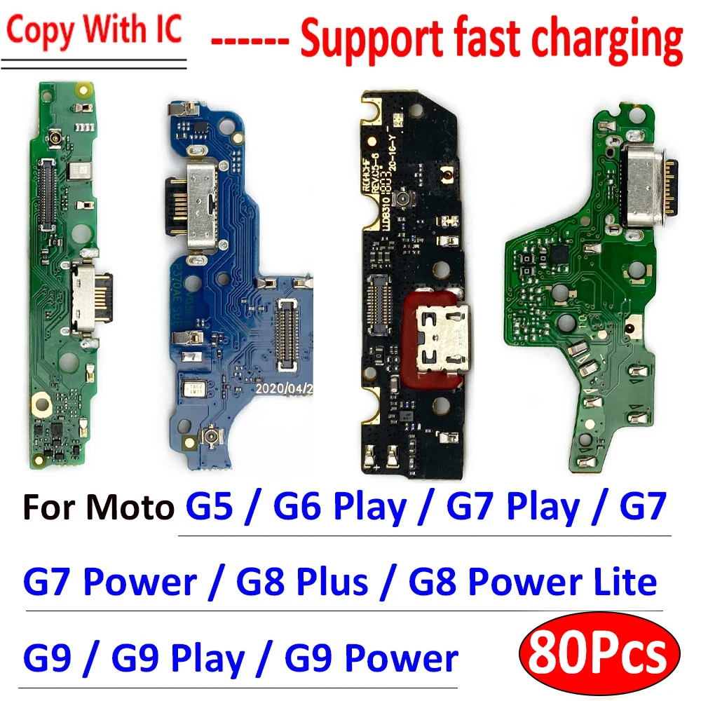 80pcs，new-usb-charging-socket-port-dock-charger-plug-connector-board-flex-cable-for-moto-g5-g9-power-g8-plus-g7-power-g6-play