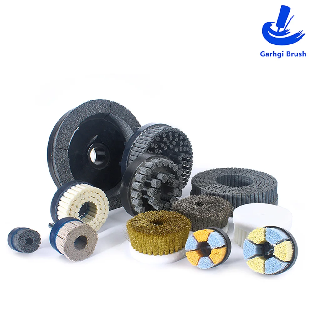Industrial Abrasive Nylon Brush Disc Silicon Carbide Ceramic Metal Aluminum Deburring Polishing Removal Robotic Automated CNC