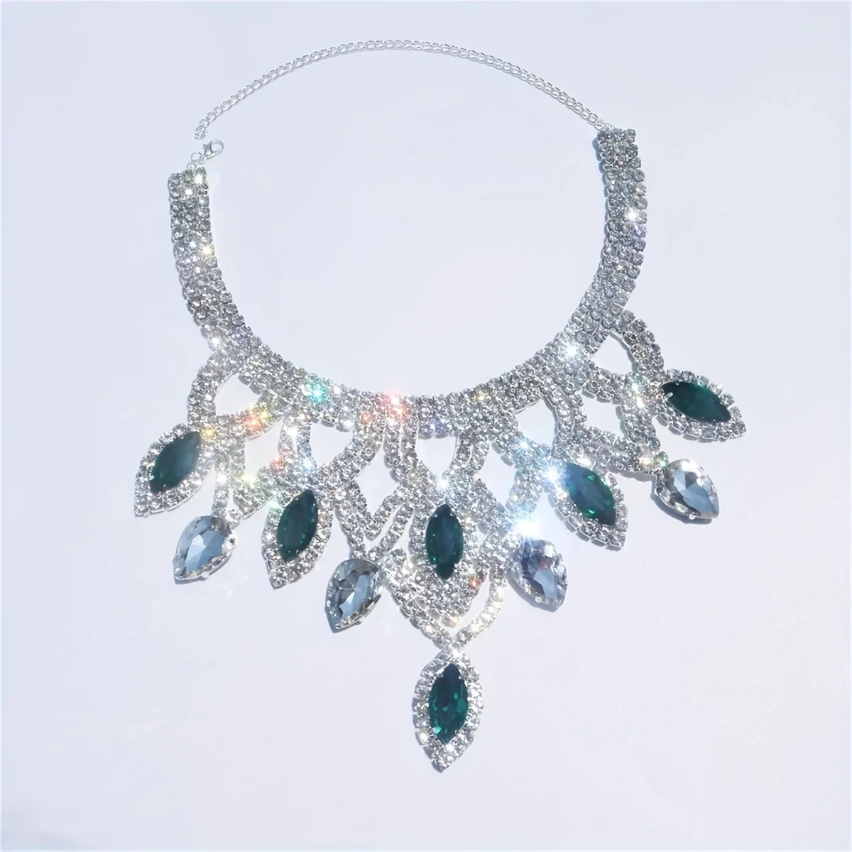 Sexy Shiny Droplet Rhinestone Necklace Fashion Exquisite Luxury Bridal Wedding Party Jewelry Necklace Accessories Versatile