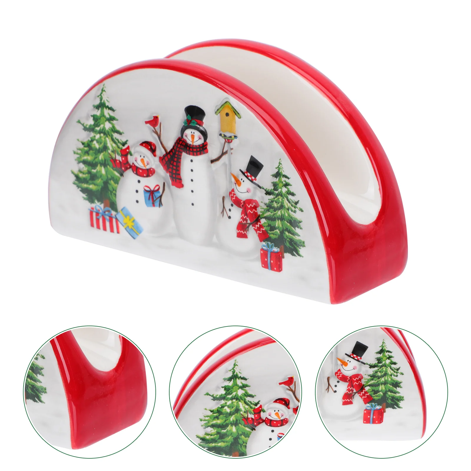 

Christmas Napkin Holder Restaurant Kitchen Ceramic Paper Novel Rack Retro Decor