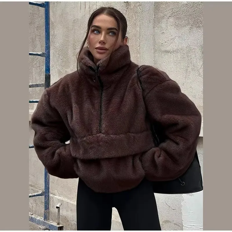 Pocket Stand Collar Coat Regular Length Streetwear with Edgy Street Long Sleeve Summer Regular Sleeve No Hood Women Jacket