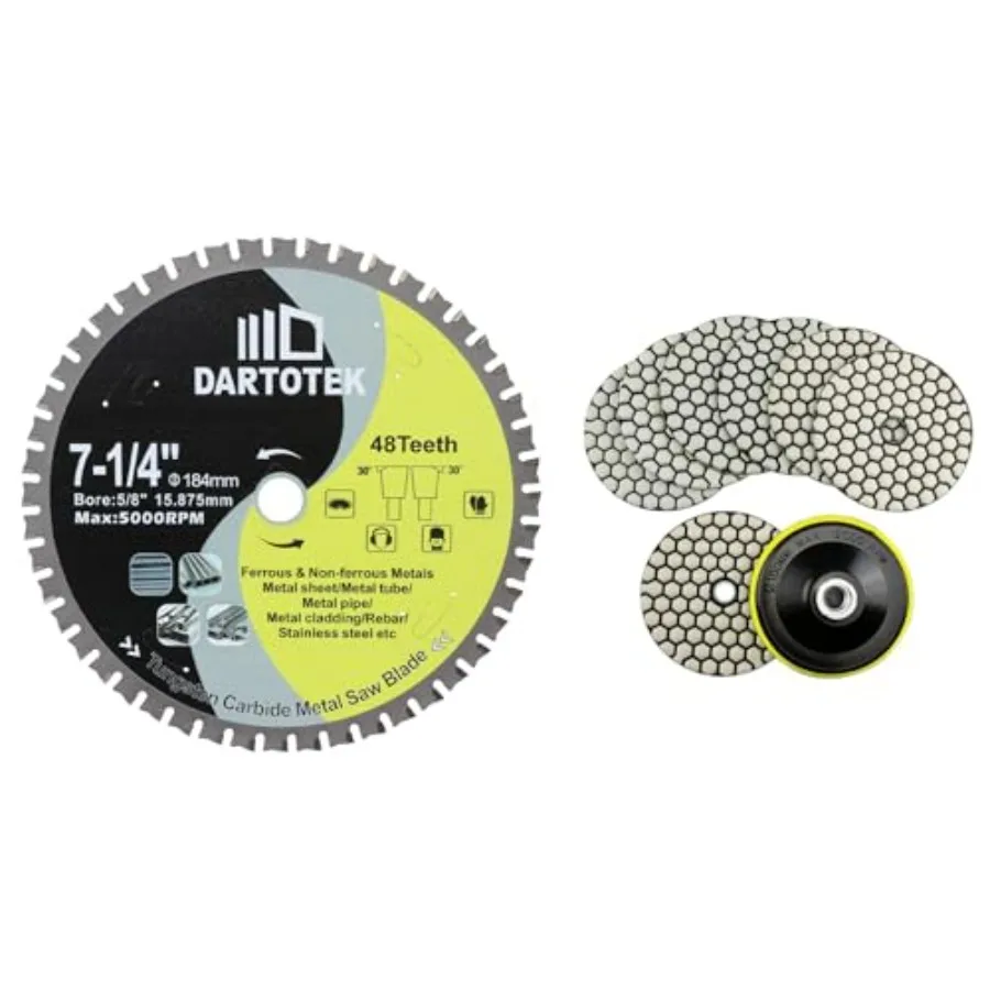 

7-1/4"/184mm Metal Cutting Disc Circular Saw Blade 48T Tungsten Carbide Tipped TCT Cut Off Wheel for Steel Stainless Steel Ferr