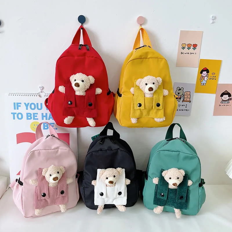 Personalized Toddler Backpack Plush Bear Preschool Bag Kids Backpack for Boys Girls Cute Mini Child’s Bag Backpacks School Bag