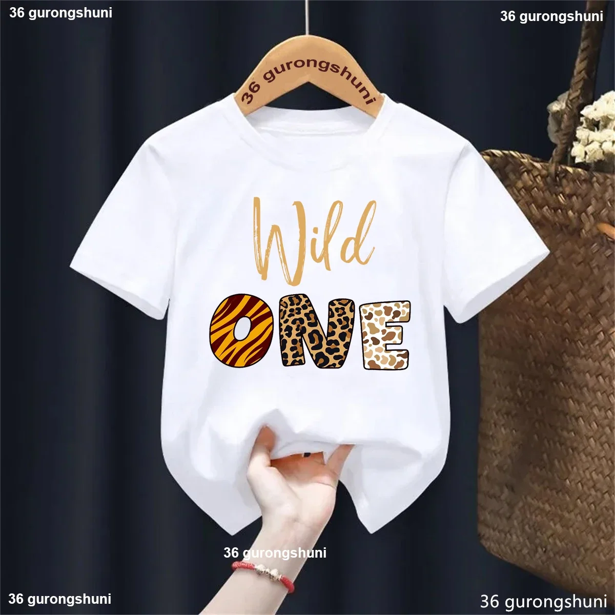 

New Wild One 1st Birthday Gift T-Shirt Girls/Boys Funny Kids Clothes White/Black/Pink/Yellow/Blue/Grey T Shirt Summer Tshirt