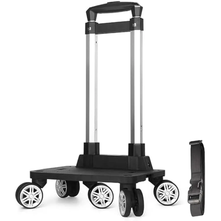 

Backpack Trolley Wheeled Folding Luggage Travel Cart Aluminum -Roller Carrier for Backpack Schoolbag Boxes 5 Wheels Detachable