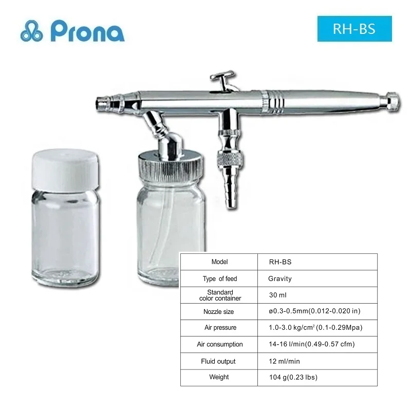 Prona RH-BS Mini Airbrush Nails Spray Gun for Cars Paint Pistol Pneumatic Tool Air Brush Cake Nozzle Spray Guns Painting Tools