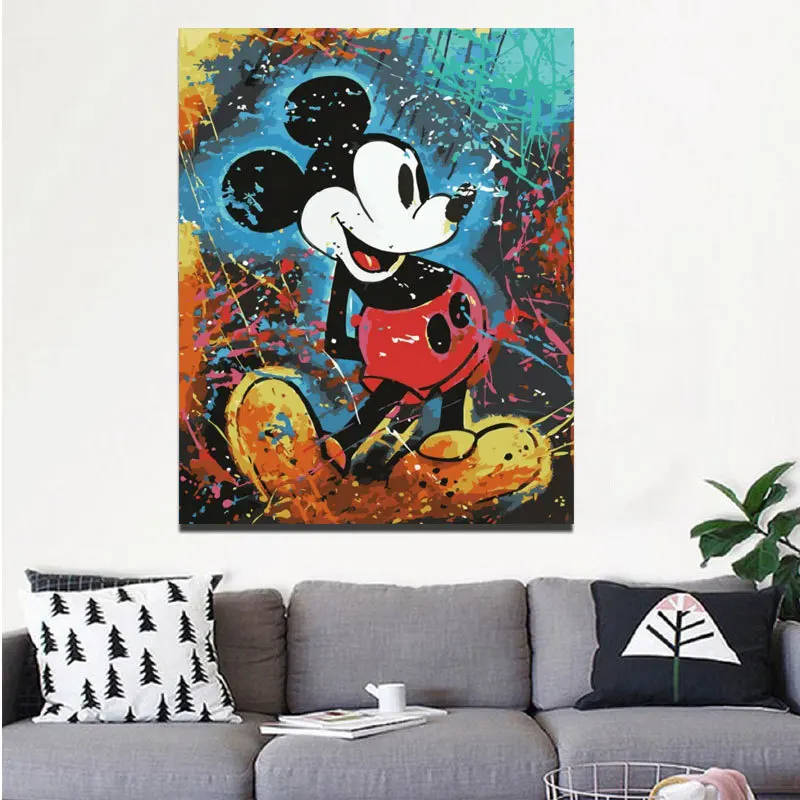 Disney Cartoon Scrawl Mickey Mouse Diamond Painting Mosaic Embroidery Handmade Children's Kids Room Decor Birthday Gifts