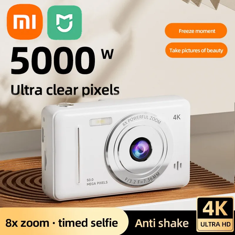 Xiaomi Mijia 4K Digital Camera Dual Camera Flash 50 Million Hd Pixel Pixel Retro Ccd Portable Card Entry-level Camera Auto Focus