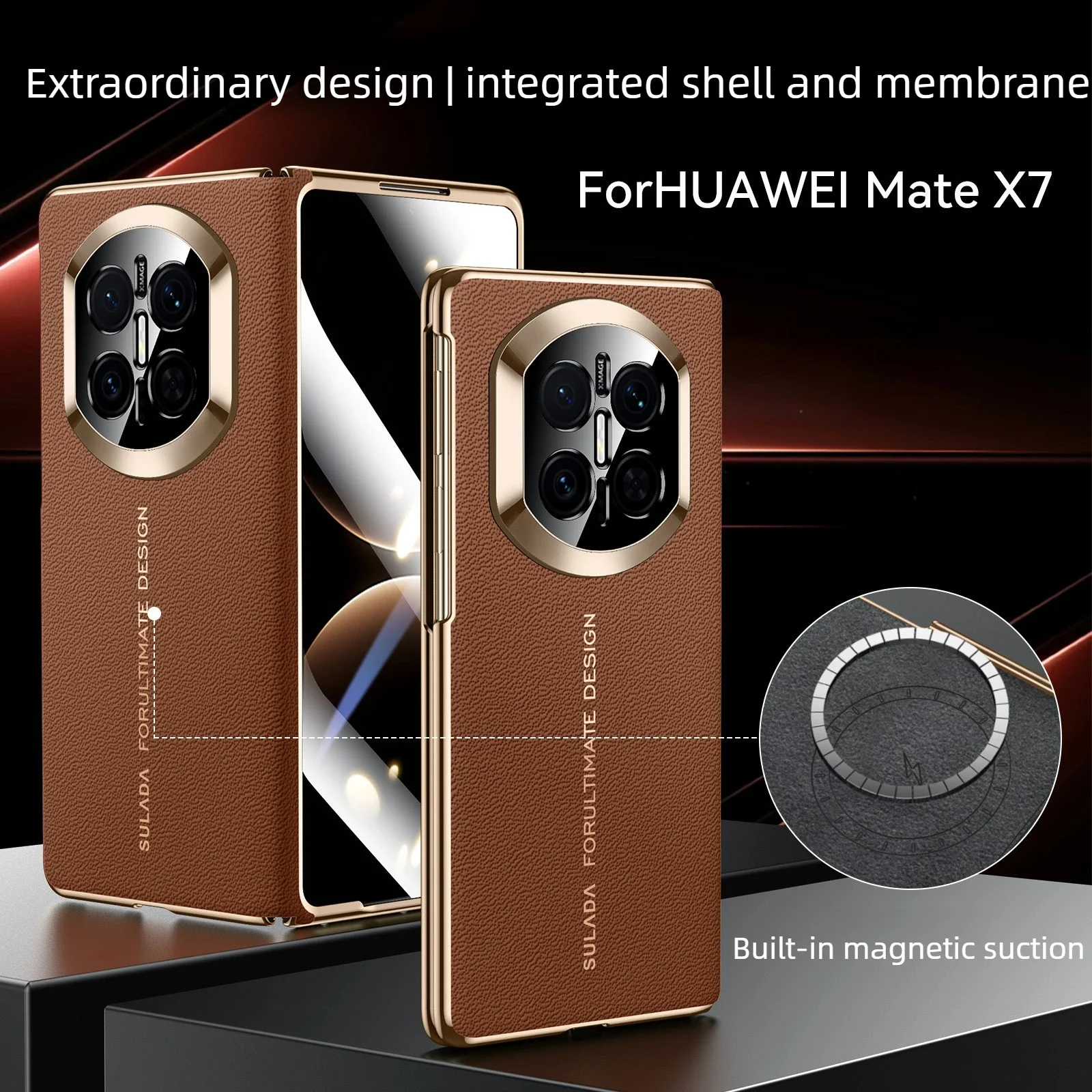 Integrated shell and film full coverage phone case for huawei mate x7 SULADA genuine leather instant upgrade to xt for matex6 x5