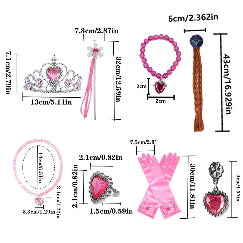 Girl princess cloak, fairy tulle princess dress up clothes with crown accessories for girls birthday parties and halloween dress