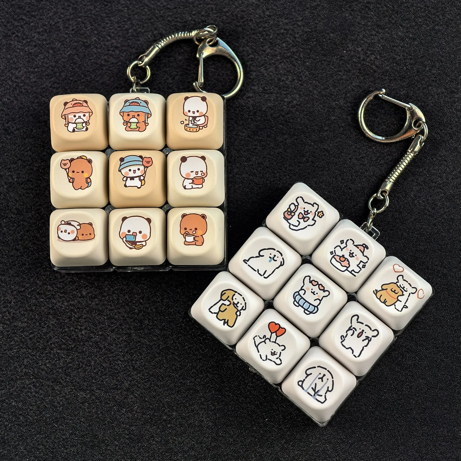 MAIMOOO Kawaii Keycap Keychain Pingu Bangboo Bubu Yier Cartoon Cute 9Keys Pendant Keyboard Switch Tester Stress Relief Toy Gifts