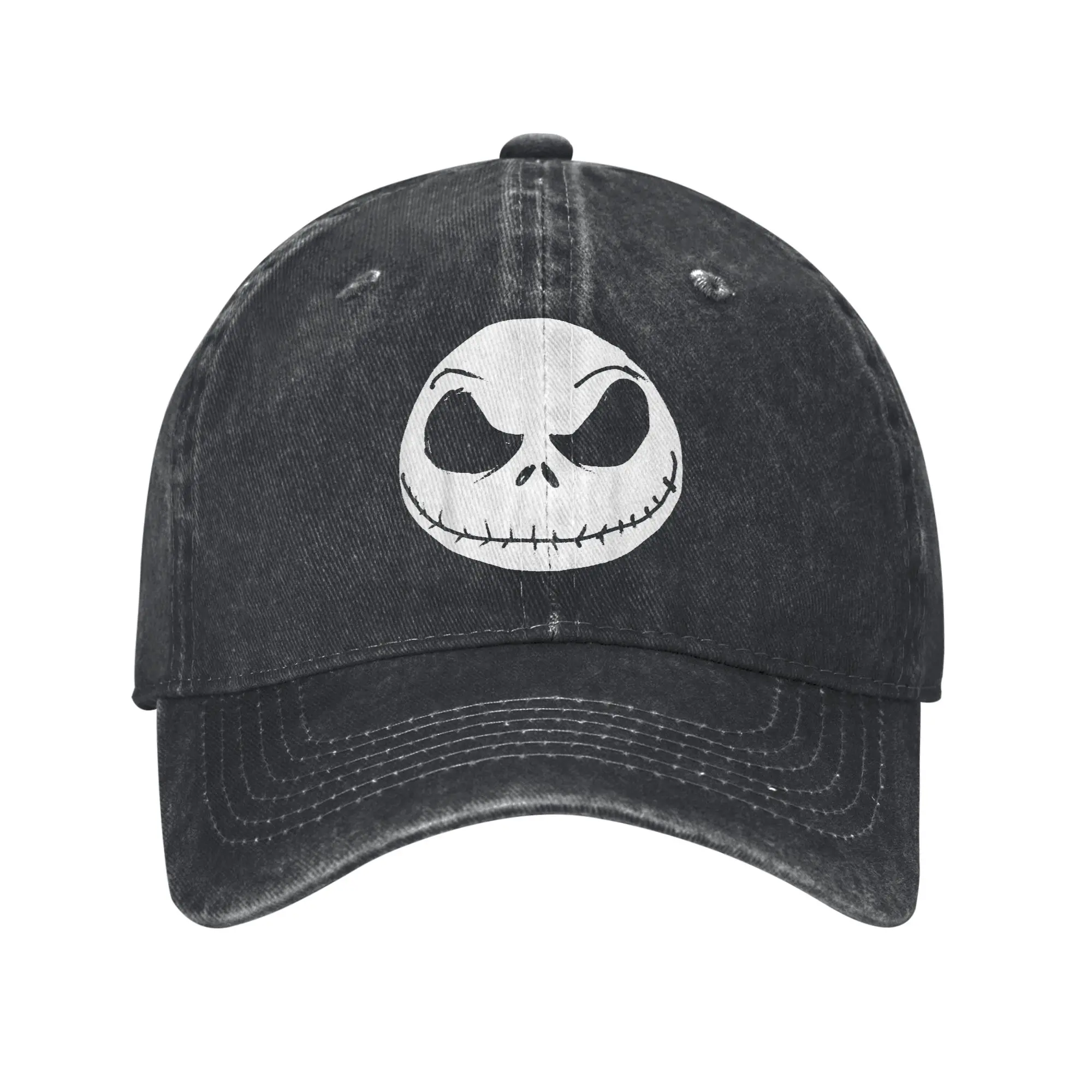 La pesadilla antes de Navidad Jack Skellington cara gorra de béisbol Casual para hombres sombreros de verano moda gorras de béisbol de alta calidad
