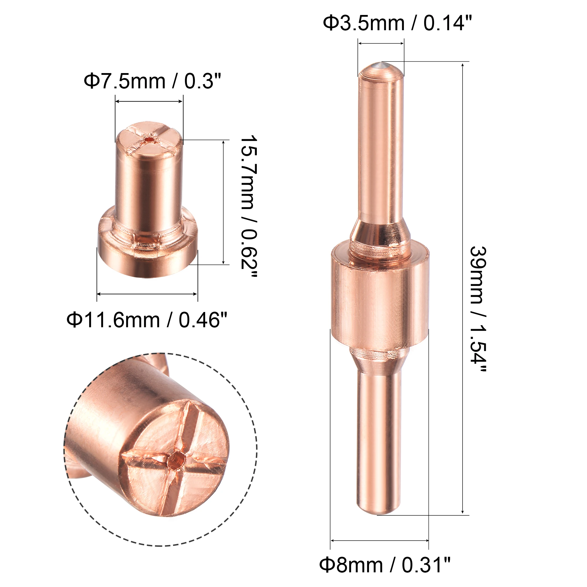 Uxcell 20 pces plasma cutter tocha consumíveis conjunto de acessórios para plasma máquina de corte de ar PT-31 LGK-40 corte-40