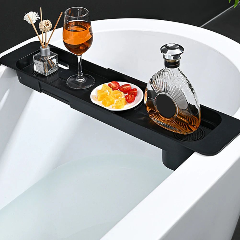 

Bathtub Rack Shelf Organizer Bathroom Accessories Storage Tray Table for Retractable