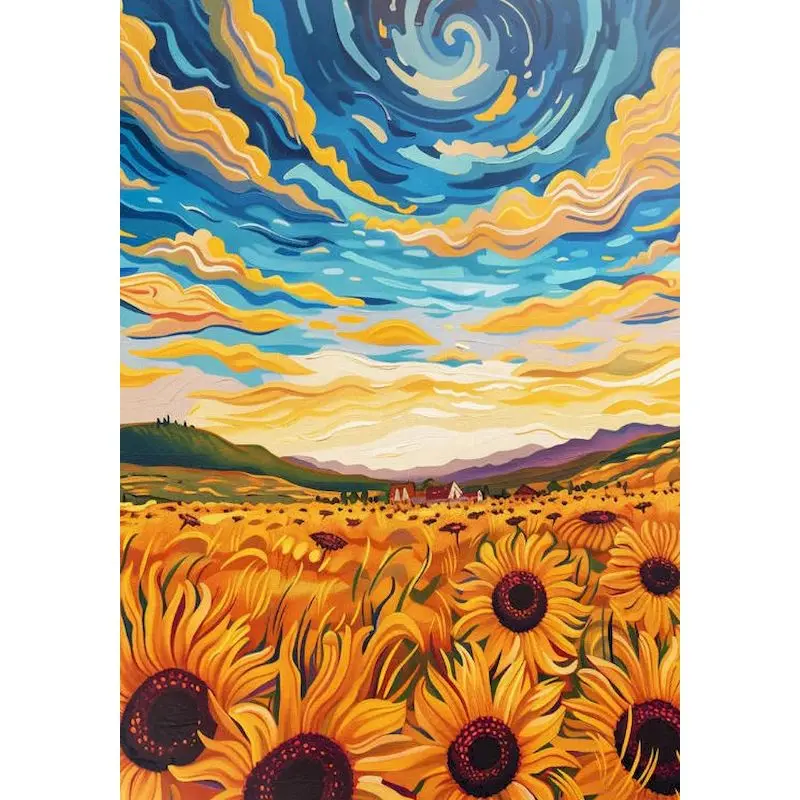

GATYZTORY Sunflower Paint By Numbers Original gifts Drawing Kit Scenery Acrylic Painting on Canvas Paint Kit Paintings On Number