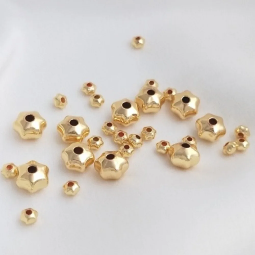 

Гексаграммный разделитель, медь, 14-каратное золото, цвет звезды, плоская бусина, свободная бусина, браслет ручной работы, сделай сам, ювелирный материал из бисера