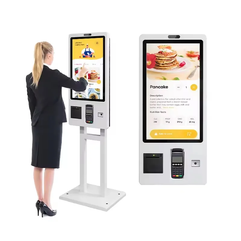 Bestelmachine Digital Signage Kiosk 32-inch Self Service Stand Kiosk POS-machine Touchscreen Betalingsrestaurant