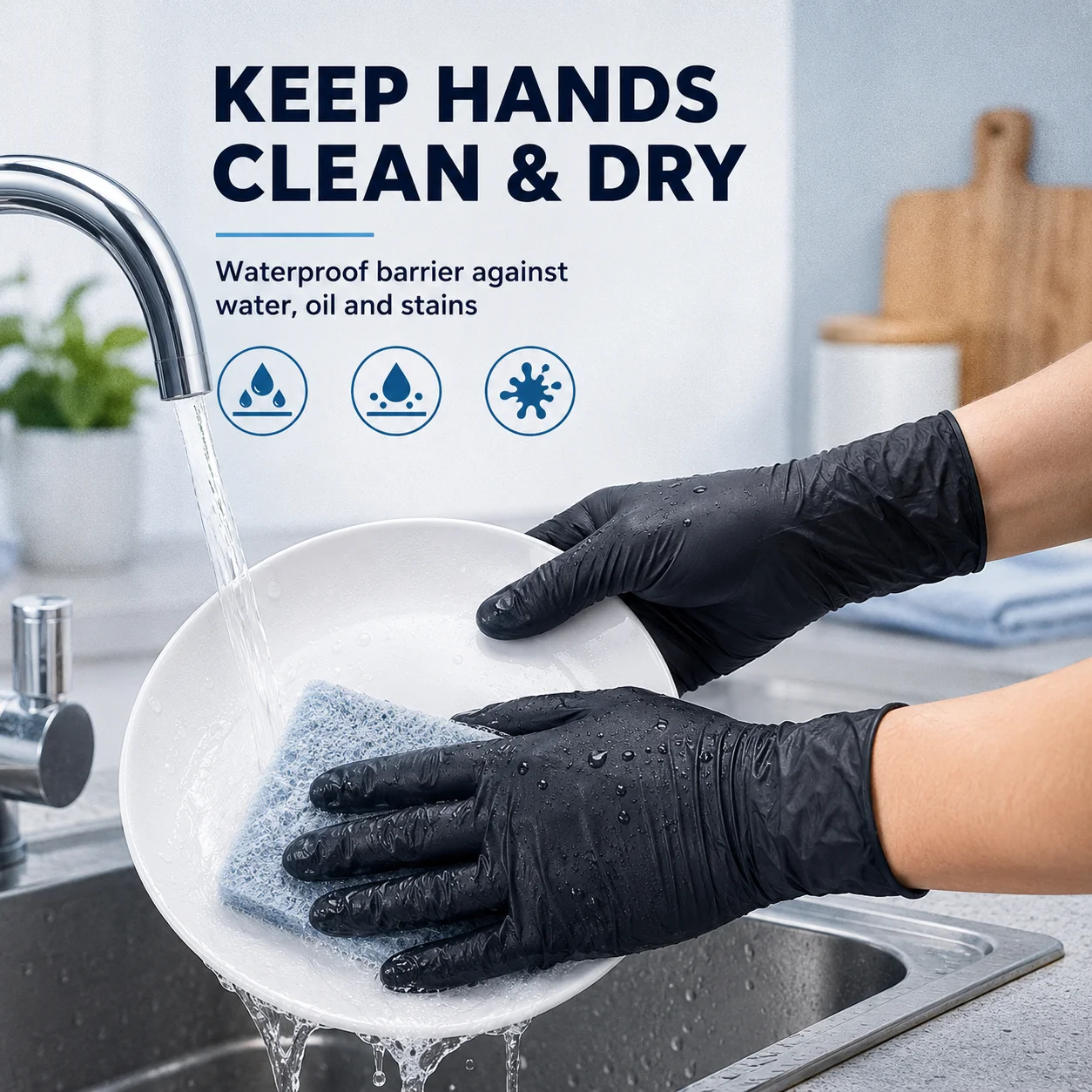 Latex Disposable Glove - 10/50/100 Pcs Black Nitrile Disposable Gloves