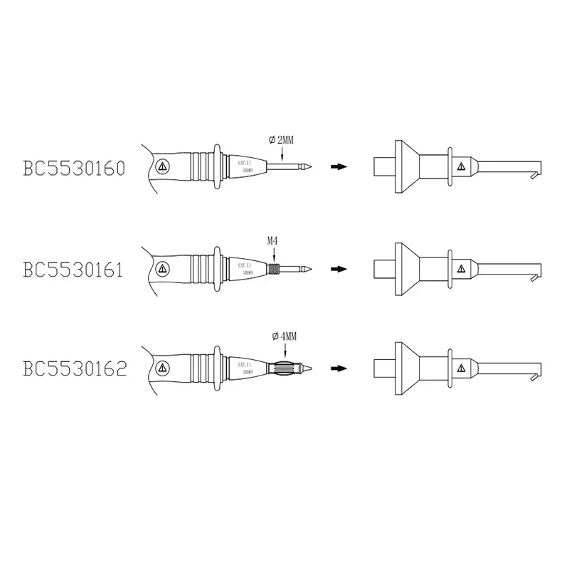 Multimeter Probe Hook 4mm Threaded Socket Smd Ic Clamp Spring Damage Test Gilding Suitable for Test Lead 2mm/4mm/M4 Interface image 5
