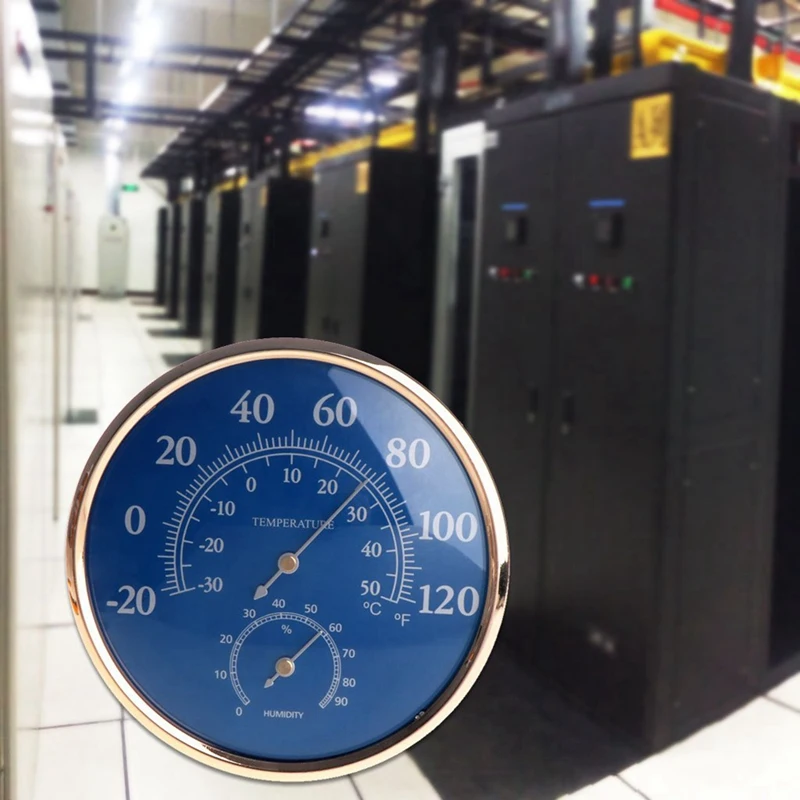 Round Thermometer Hygrometer High Curacy Temperature Humidity Meter Gauge Blue For Home Office