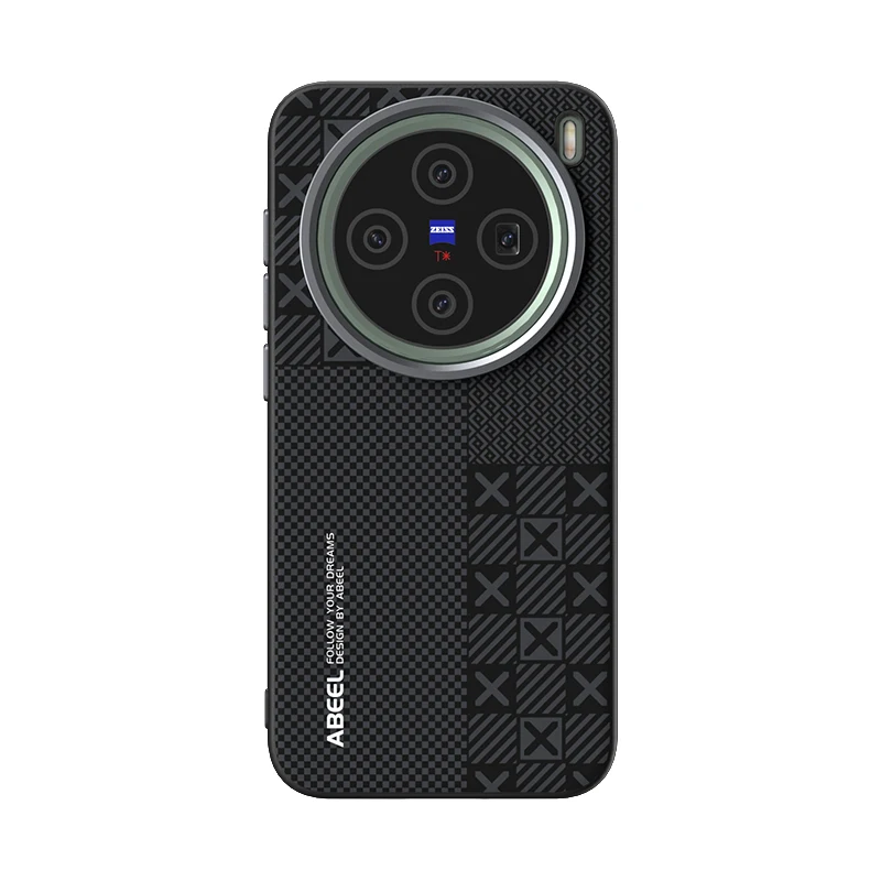 

For Vivo X200 Ultra X200s Case Magsafe Wireless Charging Carbon Graid Pattern Camera Circle Mobile Phone Cases Cover