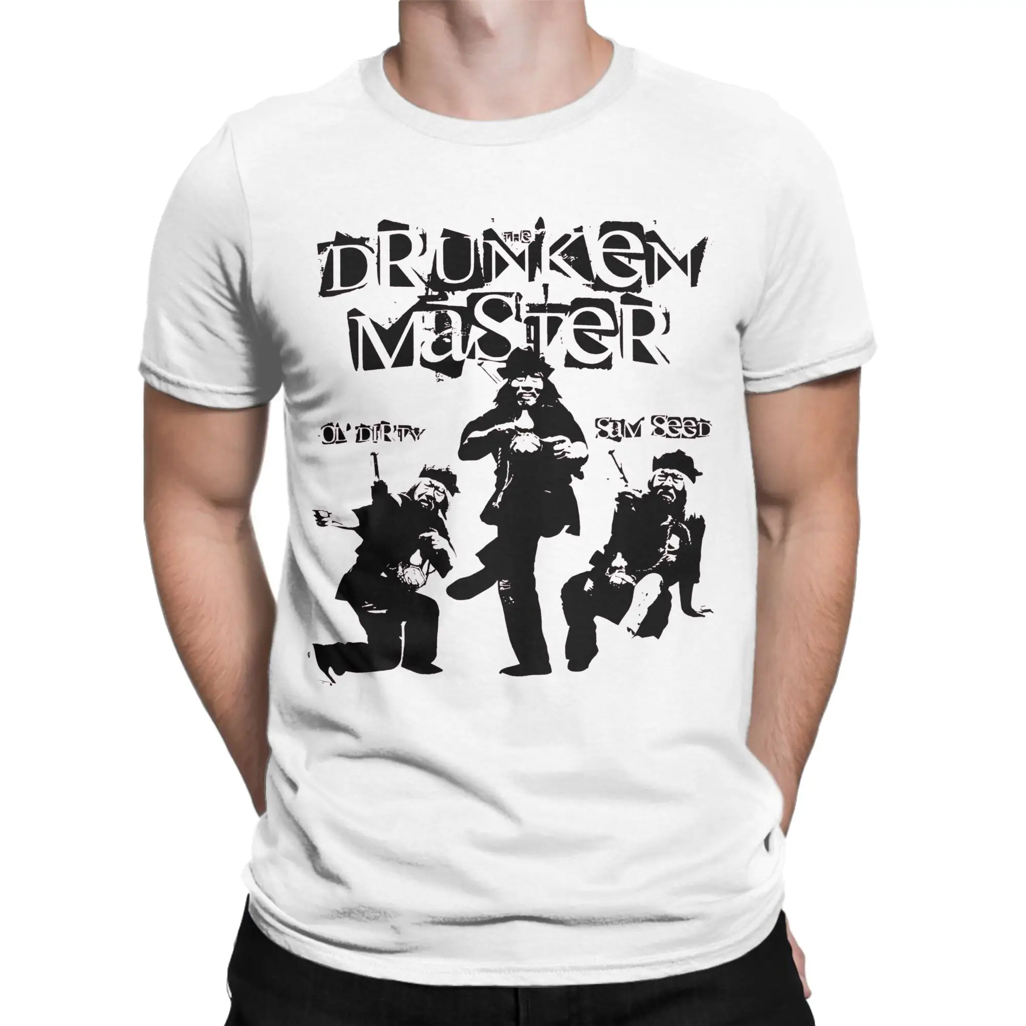 Men Women's T-Shirts The Drunken Master  Vintage Pure Cotton Tee Shirt Short Sleeve  T Shirts Round Neck Clothes Party