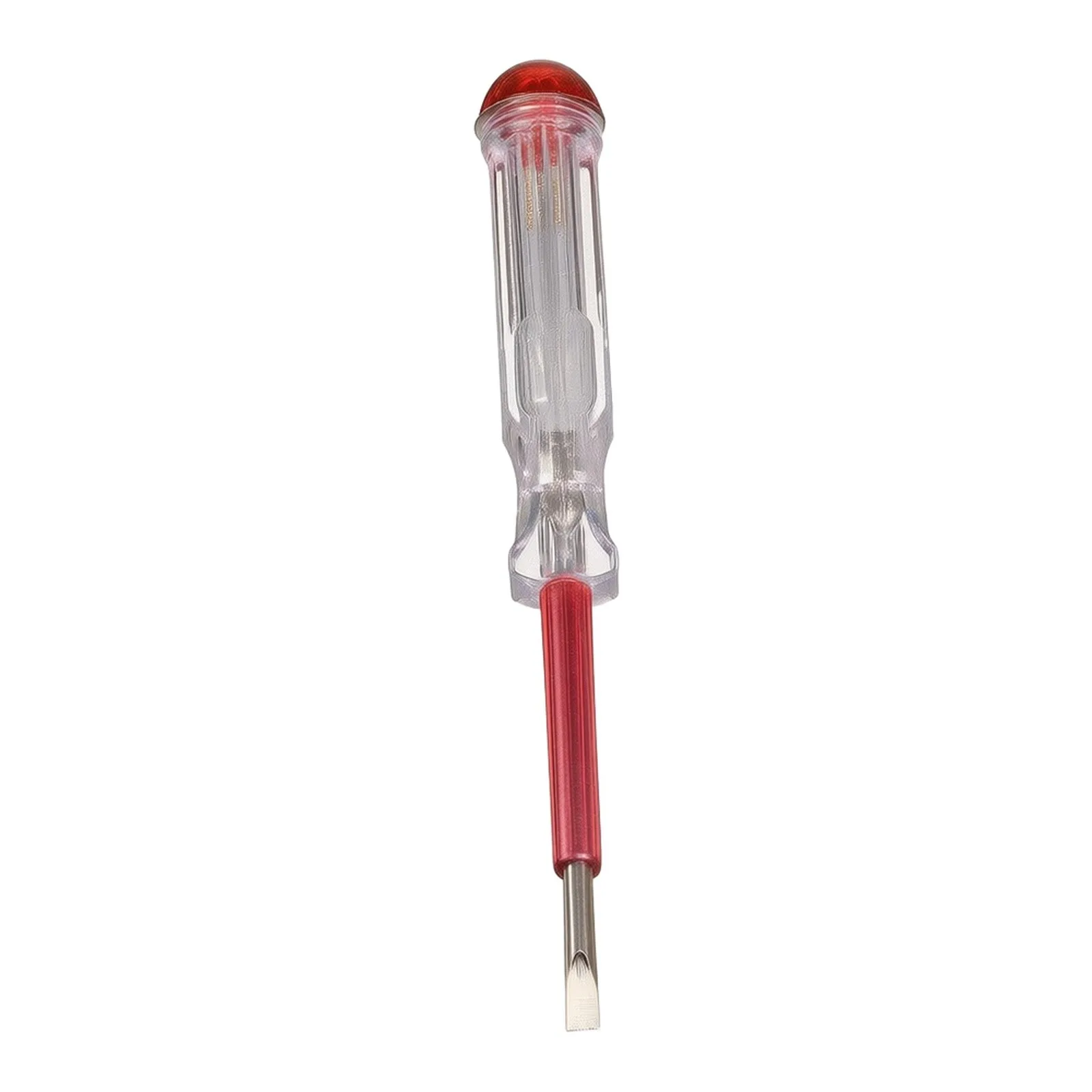 100V-500V Voltage Tester Pen Screw Driver Electrical Test Tool With Slotted Tip Nickel Plated Clip Clear Indicator For Live Main