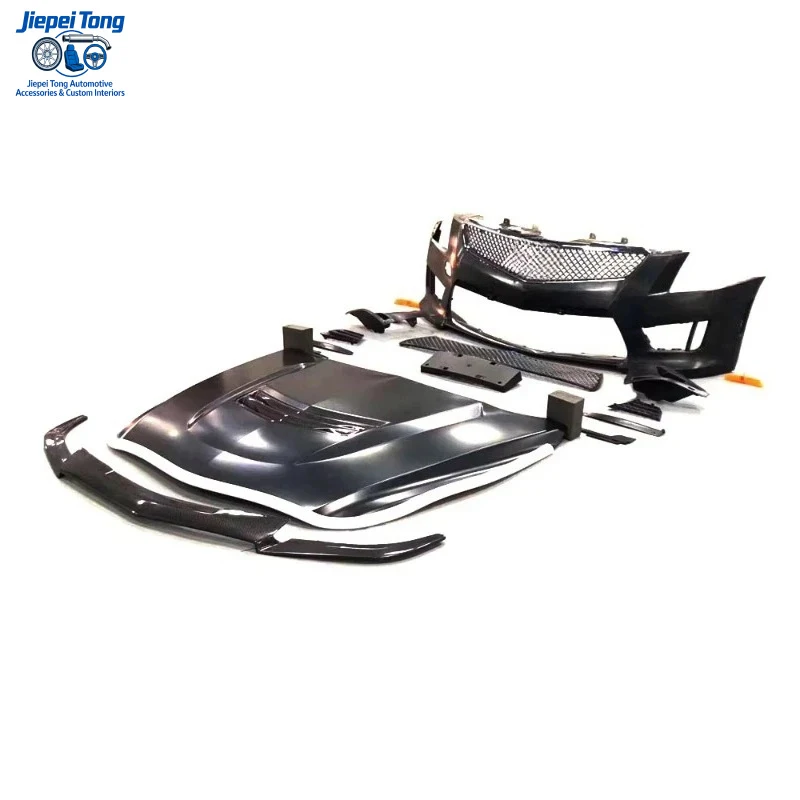 

PP Front Bumper Carbon Fiber Look Lip Mesh Grills Cover for Cadillac ATS 2014-2017 Engine Hood Bonnet Body Kit Car Styling