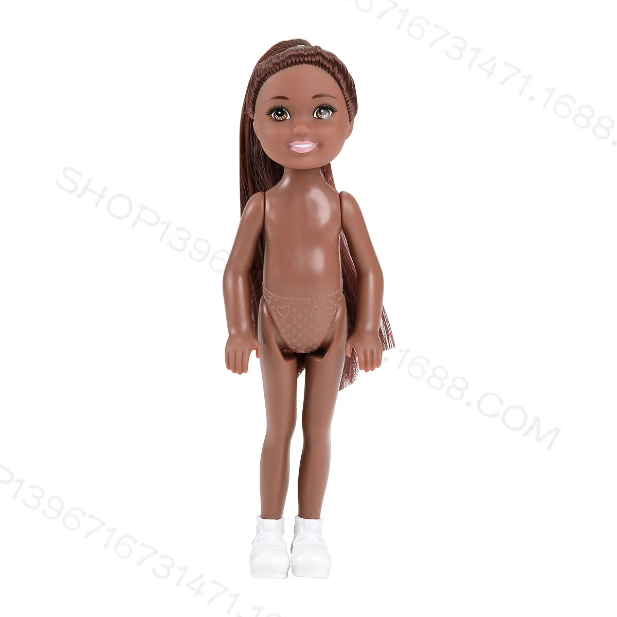 12Cm 5-Inch Kleine Jongen Donkere Gewone Huid Naakt Lichaam Mini Kelly Zwarte Mannelijke Pop Reborn Bjd 1/12 Speelgoed Voor Meisjes Blond Zwart Haar