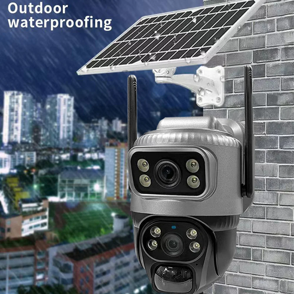4G Solar Camera Outdoor PIR Human Detection Night Vision Waterproof Security Video IP Camara 8MP 4K Battery CCTV Monitor