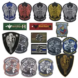 Saint Michael Protect Us Angel Protect American Tactical Morale Mark Magical Sticker Hook and Loop Military Patches for Clothing