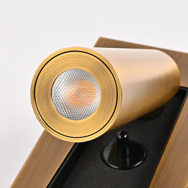 

Bedside hidden reading wall lamp hotel guest tube room rotating dimming light small spotlight