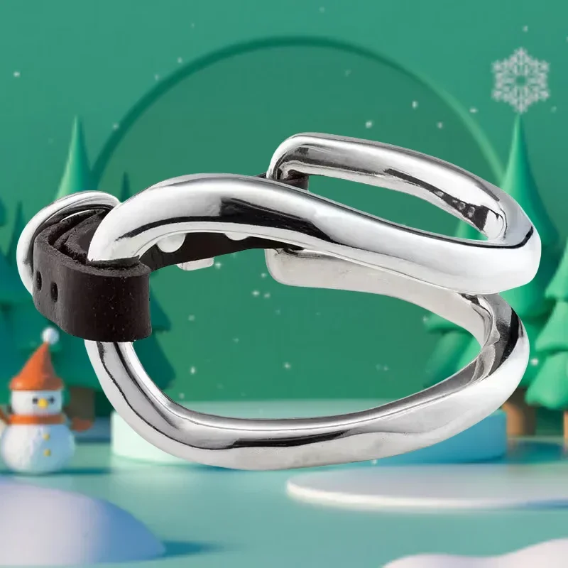 2025 Summer New Style Multi Functional Silver Geometric Belt Buckle Bracelet Couple Jewelry