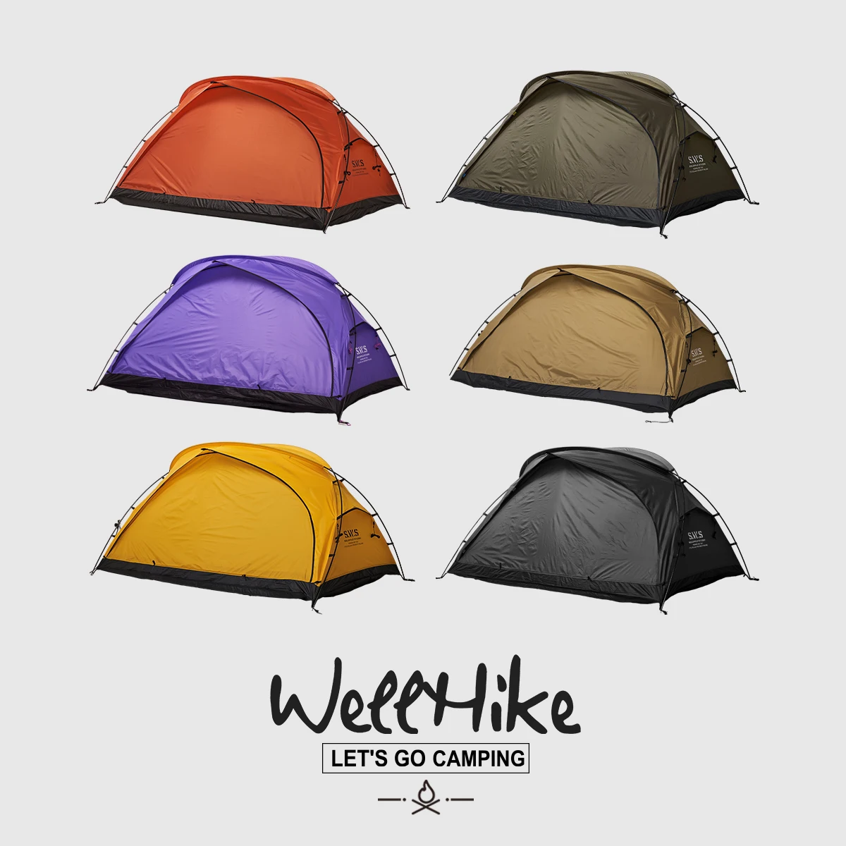 SWS MINIMALTENTWORKS Tienda de Campaña para 2 Personas para Acampar, Senderismo, Montañismo, Caza, Excursionismo, Tiendas de Campaña para 4 Estaciones, Resistente al Viento, Cubierta