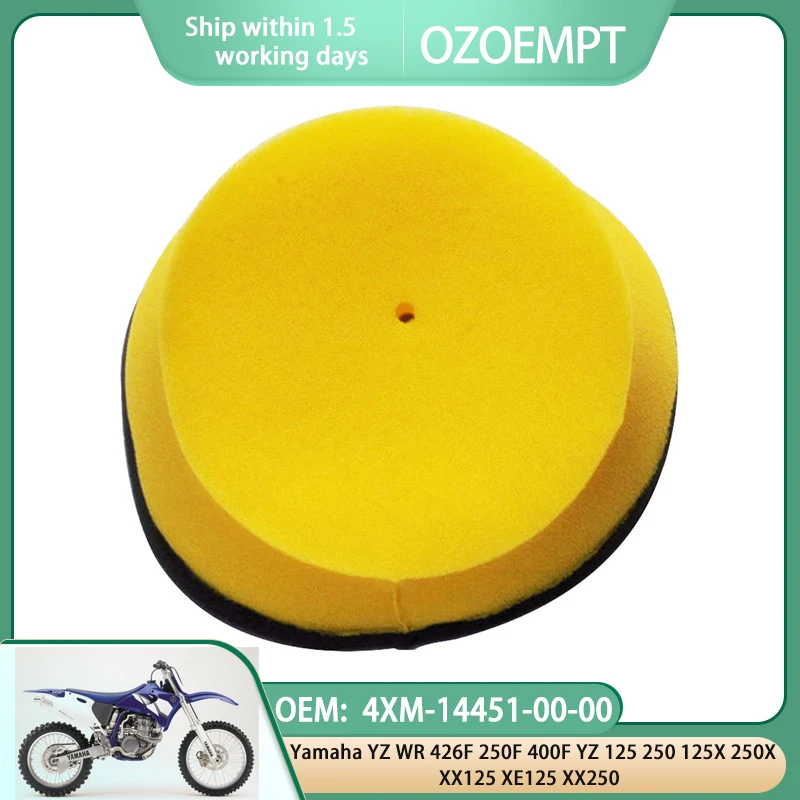 OZOEMPT  DUAL-LAYER FOAM Motorcycle Air Filter Apply to Yamaha YZ WR 426F 250F 400F YZ 125 250 125X 250X OEM: 4XM-14451-00-00