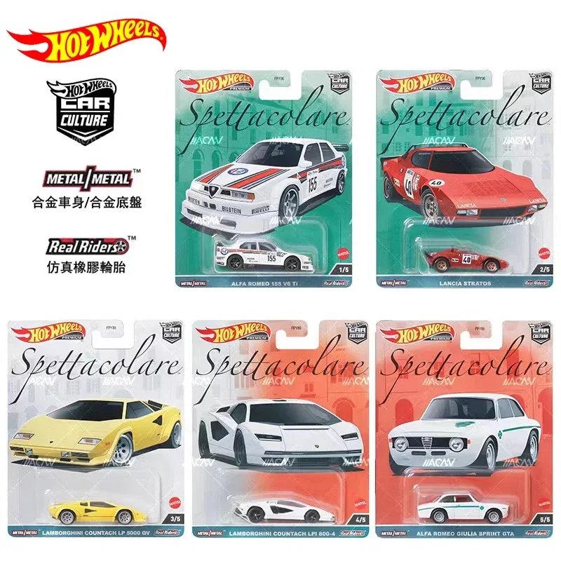 Original Hot Wheels Car Culture Premium Spettacolare Voiture 1/64 Diecast Model Lamborghini Countach Giulia Sprint Toys for Boys