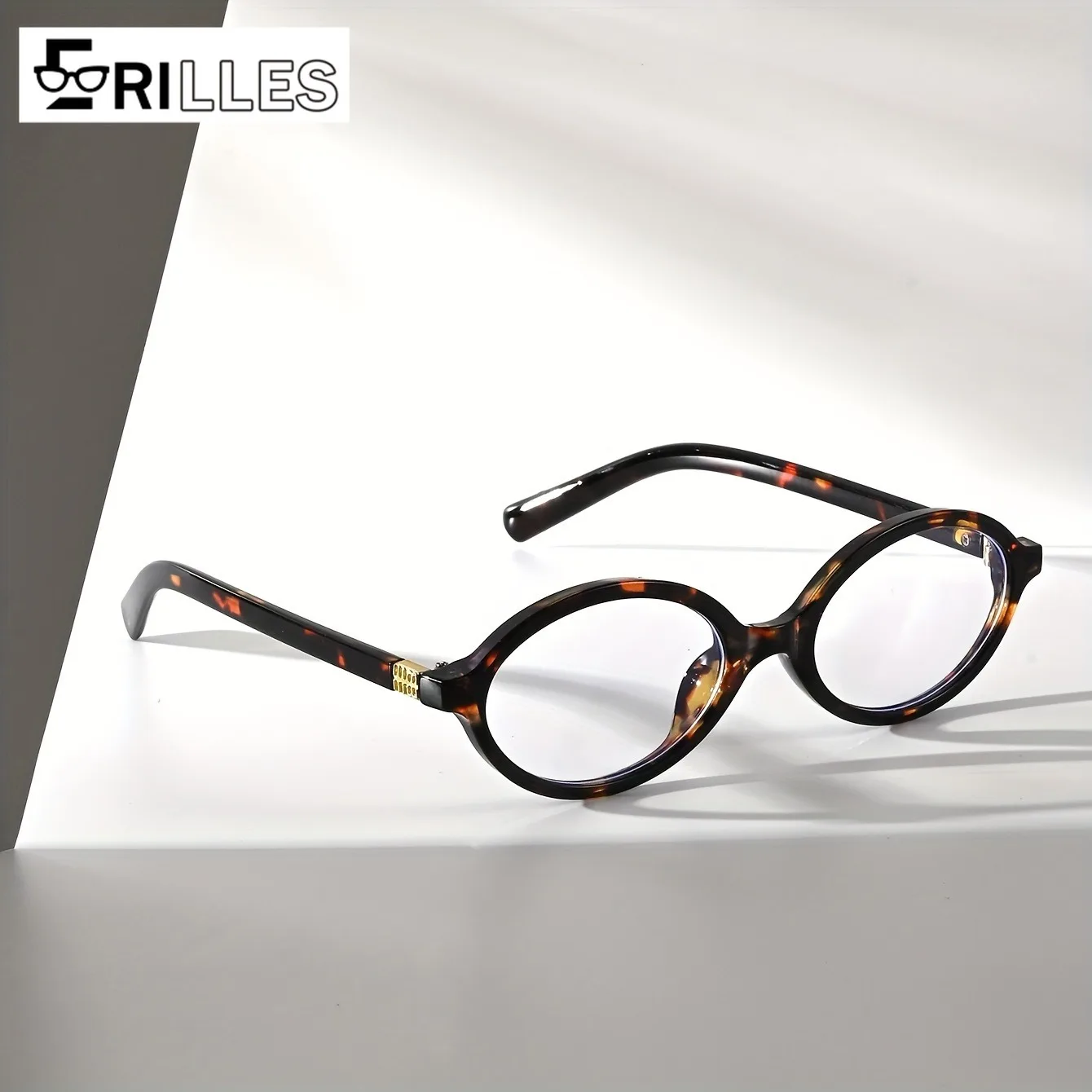 Blaulichtblockierende Brille im koreanischen Stil, Retro-Ellipsenrahmen mit UV-Schutz, Damenmode-Vollrahmen für den täglichen Gebrauch