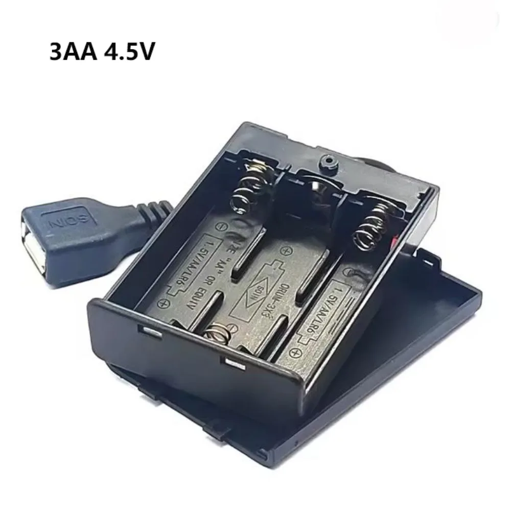 High Quality With Cover AA Battery Holder With Switch With USB Power Battery Cover switch USB Power Port DIY 2/3/4/6/8 Slot