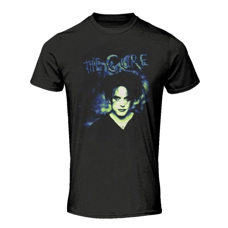 The Cure Robert Smith Portrait Tee, Vintage 90s Post-Punk Band Shirt with Lyric Print, Fan Merch
