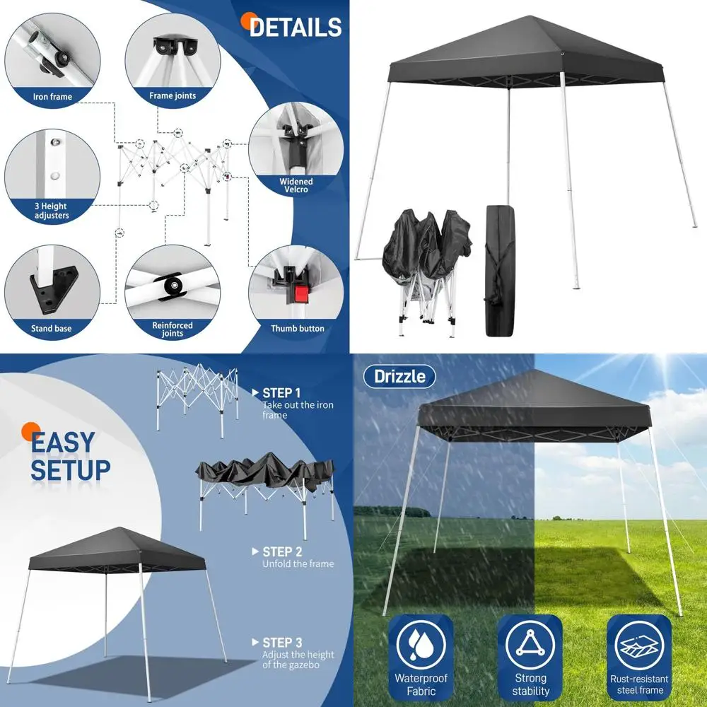 

Водонепроницаемый и УФ-защищенный шатер-беседка 6x6 футов для вечеринок на открытом воздухе, свадеб и барбекю