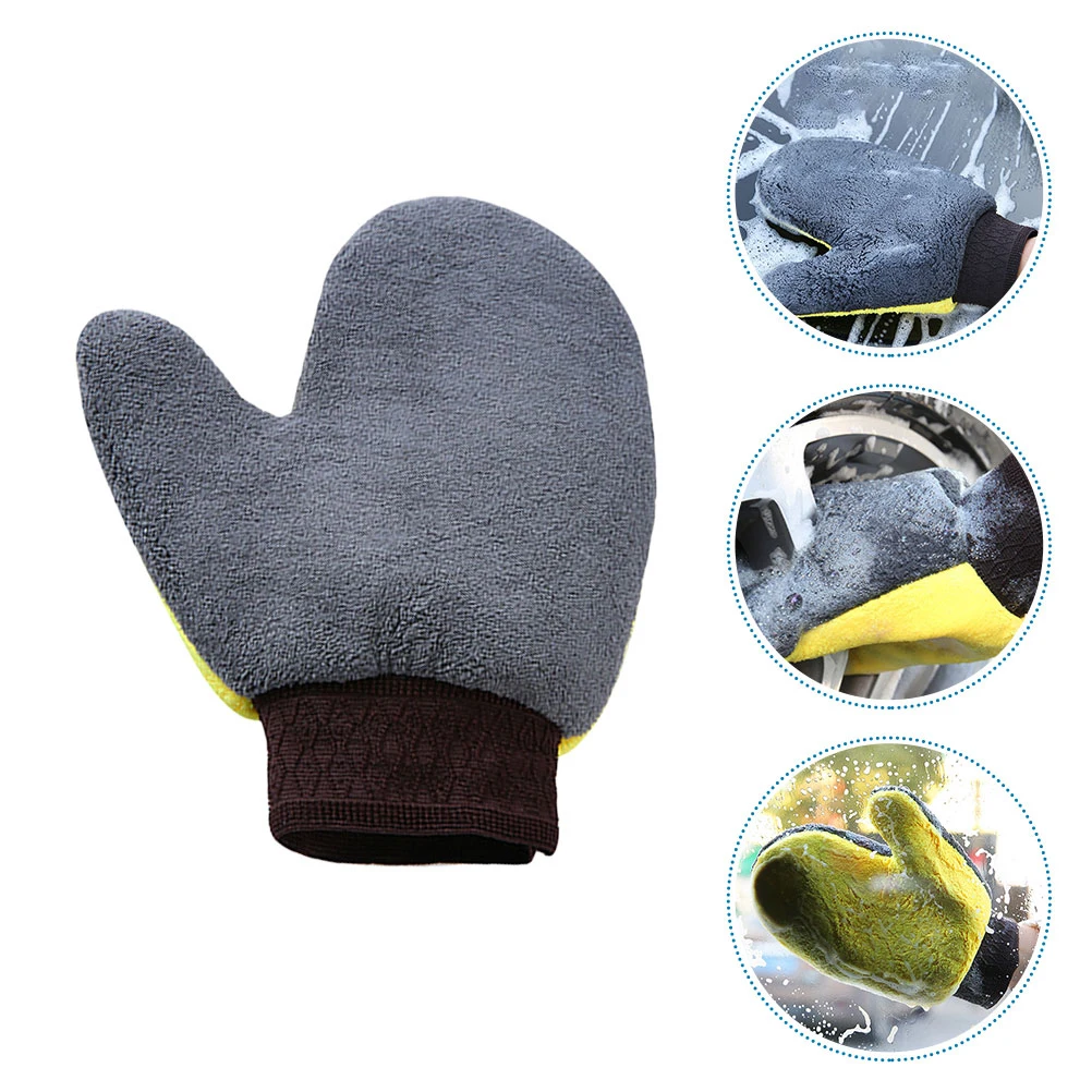 

2Pcs Car Wash Gloves Coral Fleece Scratch Free Mitts for Car Body Cleaning Tools Exterior Interior House Window Washing