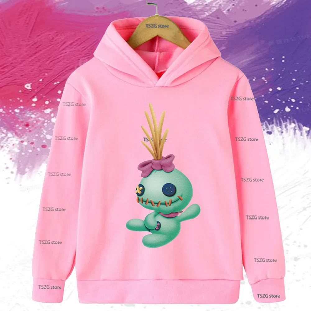 الخريف ديزني غرزة مطبوعة الاطفال هوديس موضة عادية الأطفال مقنعين طويلة الأكمام الفتيات الفتيان Harajuku الصوف بلوزات