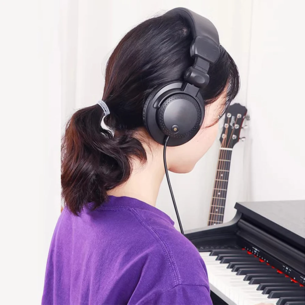 Wired Studio HiFi Headphones Over Ear Professional Hi-Res DJ Monitor Headset With Mic For Guitar Earphones