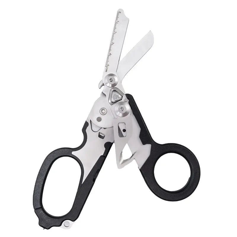 Multifunction Foldable Scissors First Aid Expert Tactical Folding Scissors Outdoor Survival Tool Combination Gadget